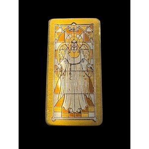 Reed & Barton Damascene 1st Annual Christmas Pin Stained Glass Angel Gold Tone